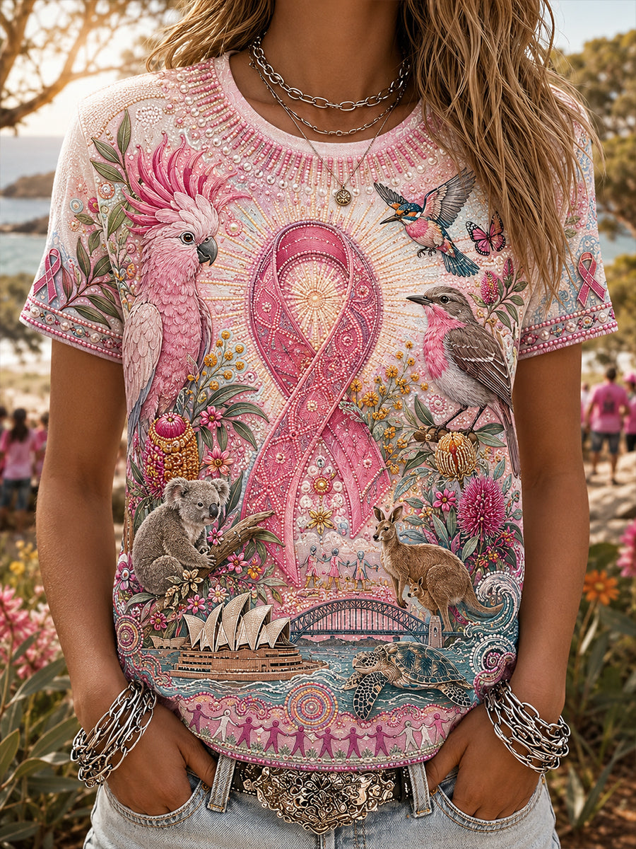 Women's Australia Breast Cancer Awareness Short-Sleeved T-Shirt
