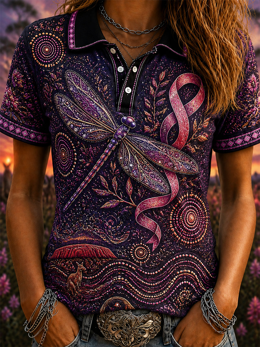 Women's Breast Cancer Awareness Australia Polo T-Shirt