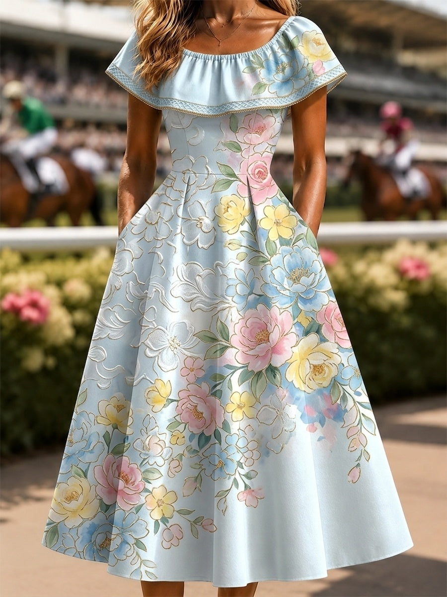 Women's Vintage Melbourne Cup Australian Horse Racing Dress