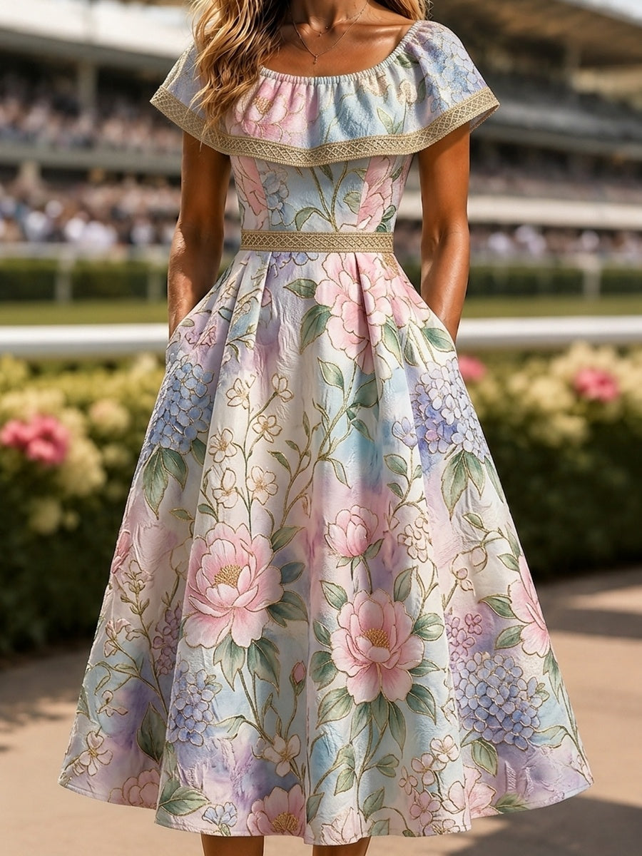Women's Vintage Melbourne Cup Australian Horse Racing Dress