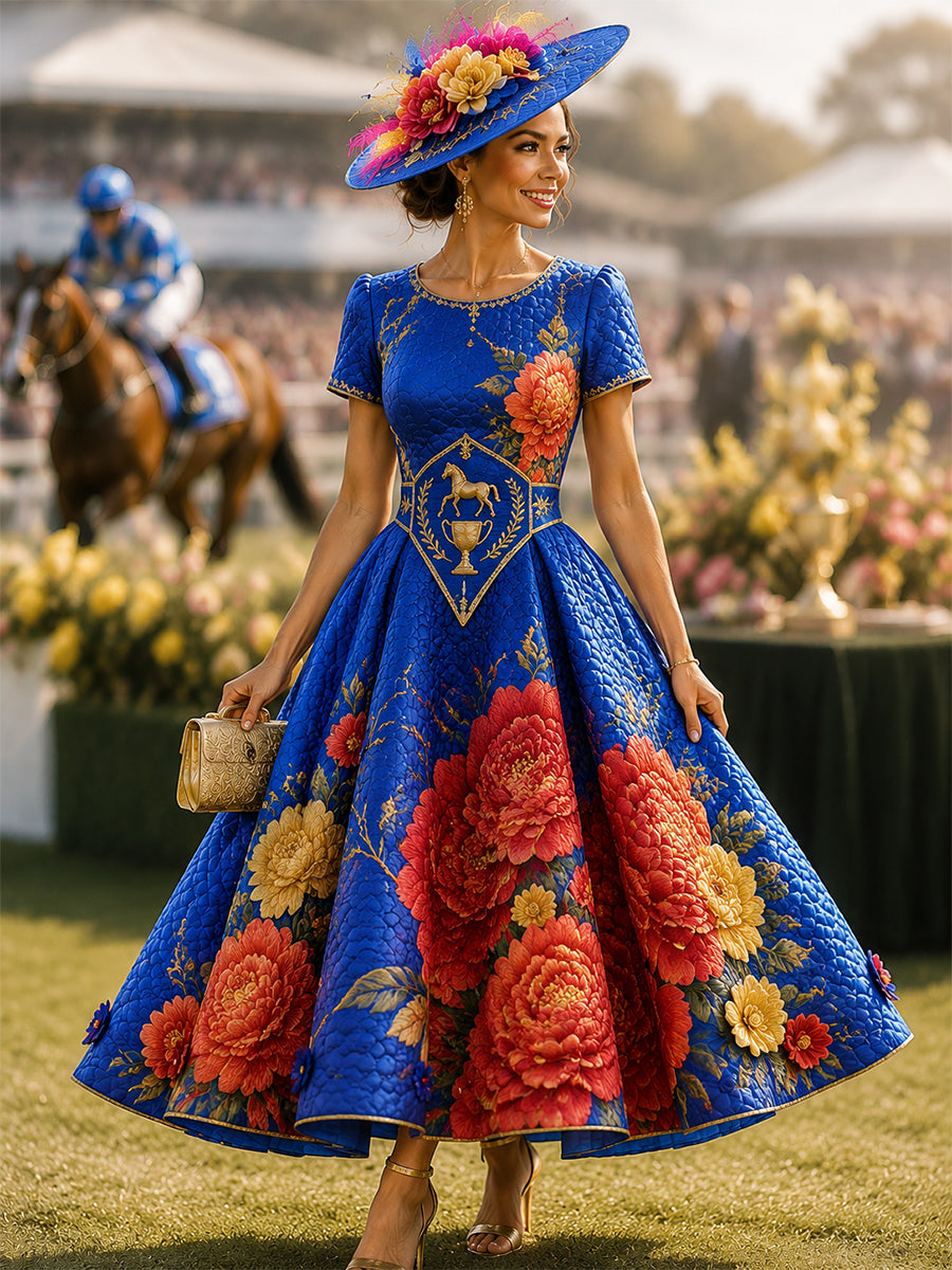 Women's Vintage Melbourne Cup Australian Horse Racing  Dress
