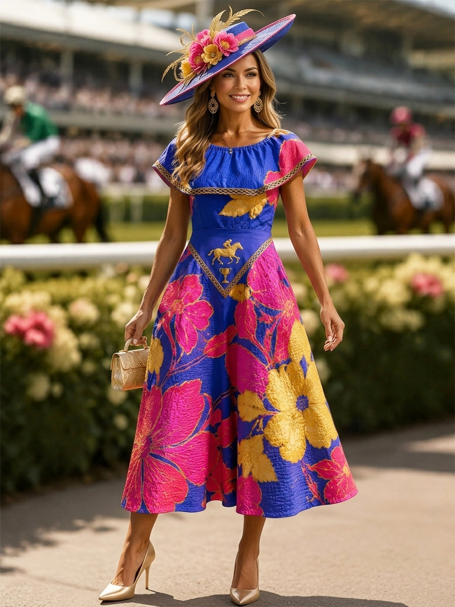 Women's Vintage Melbourne Cup Australian Horse Racing Dress
