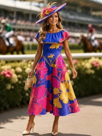Women's Vintage Melbourne Cup Australian Horse Racing Dress