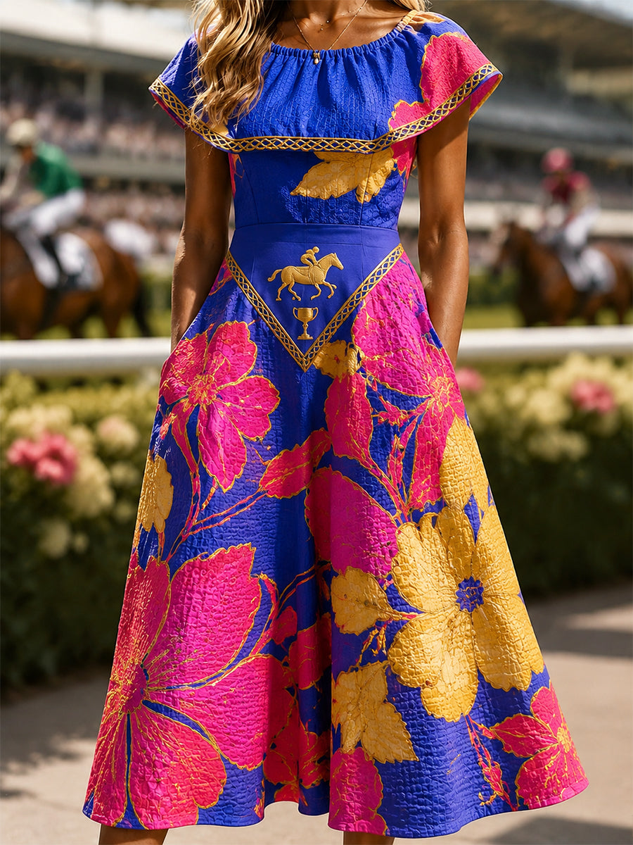 Women's Vintage Melbourne Cup Australian Horse Racing Dress