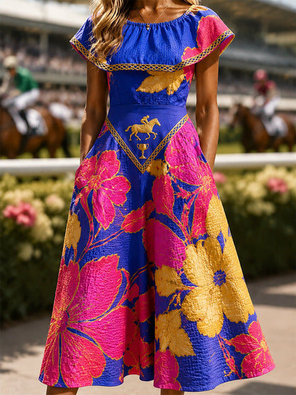 Women's Vintage Melbourne Cup Australian Horse Racing Dress