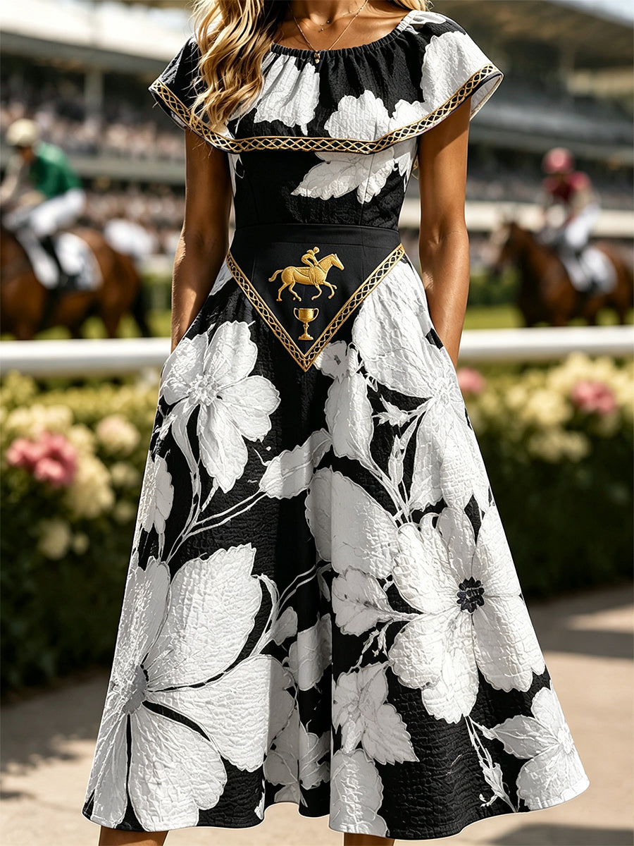 Women's Vintage Melbourne Cup Australian Horse Racing Dress