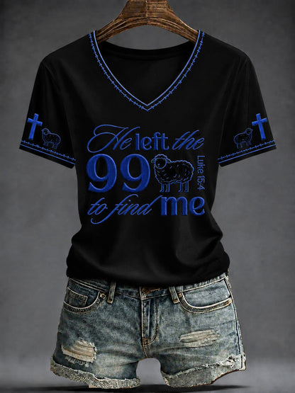 Women's Faith Printed V-neck T-shirt