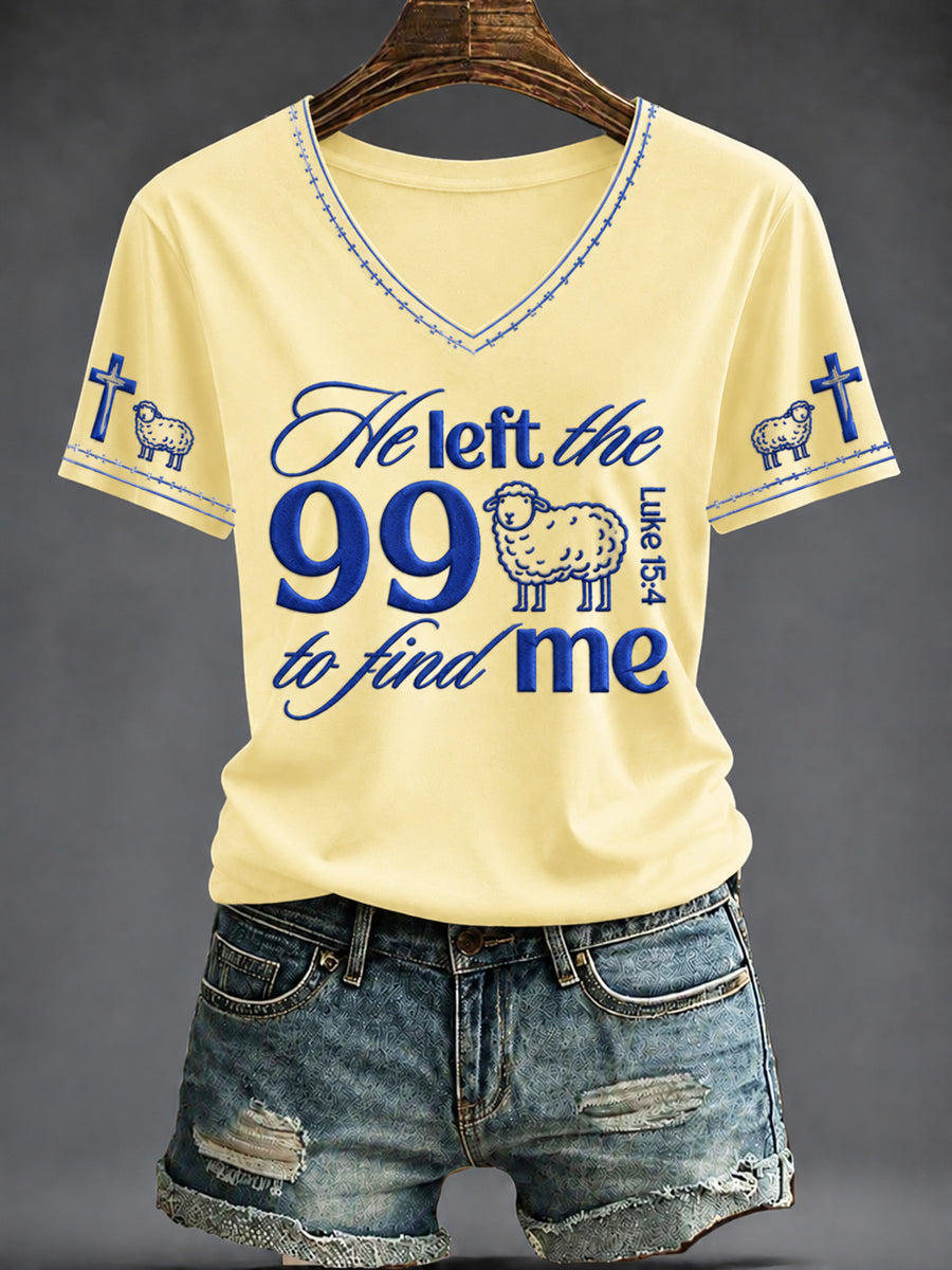 Women's Faith Printed V-neck T-shirt