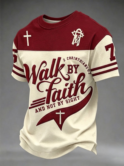 Men's Walk By Faith And Not By Sight Short Sleeves T-shirt