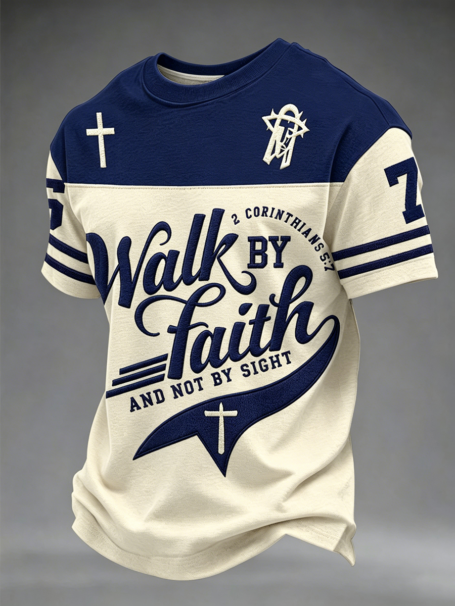 Men's Walk By Faith And Not By Sight Short Sleeves T-shirt