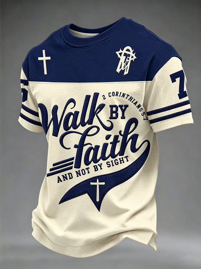 Men's Walk By Faith And Not By Sight Short Sleeves T-shirt