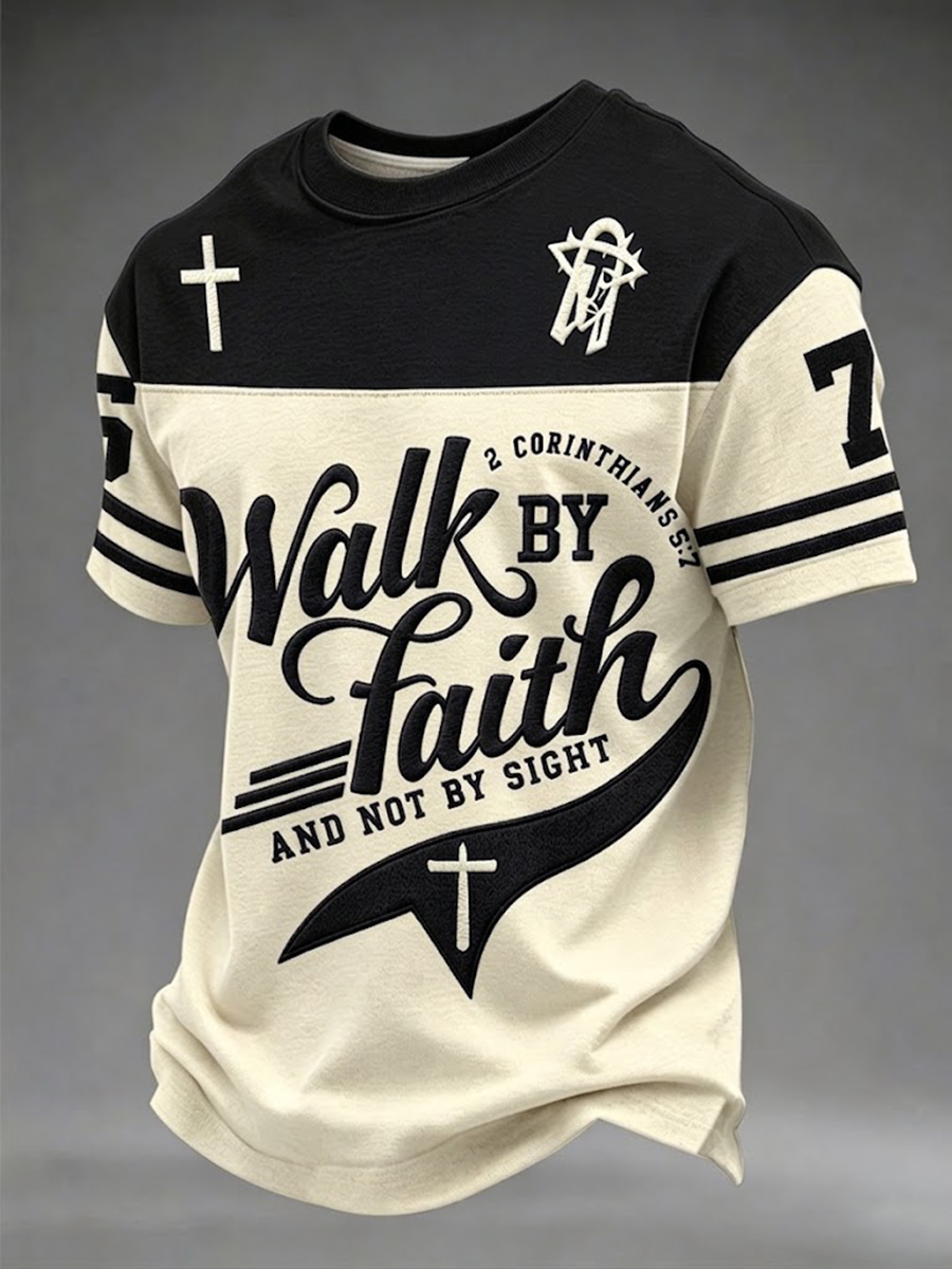Men's Walk By Faith And Not By Sight Short Sleeves T-shirt