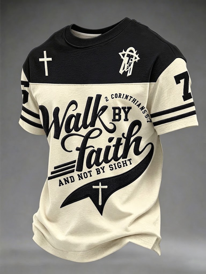 Men's Walk By Faith And Not By Sight Short Sleeves T-shirt