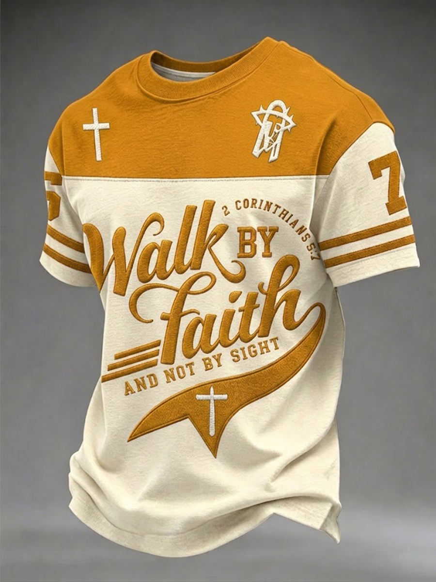 Men's Walk By Faith And Not By Sight Short Sleeves T-shirt