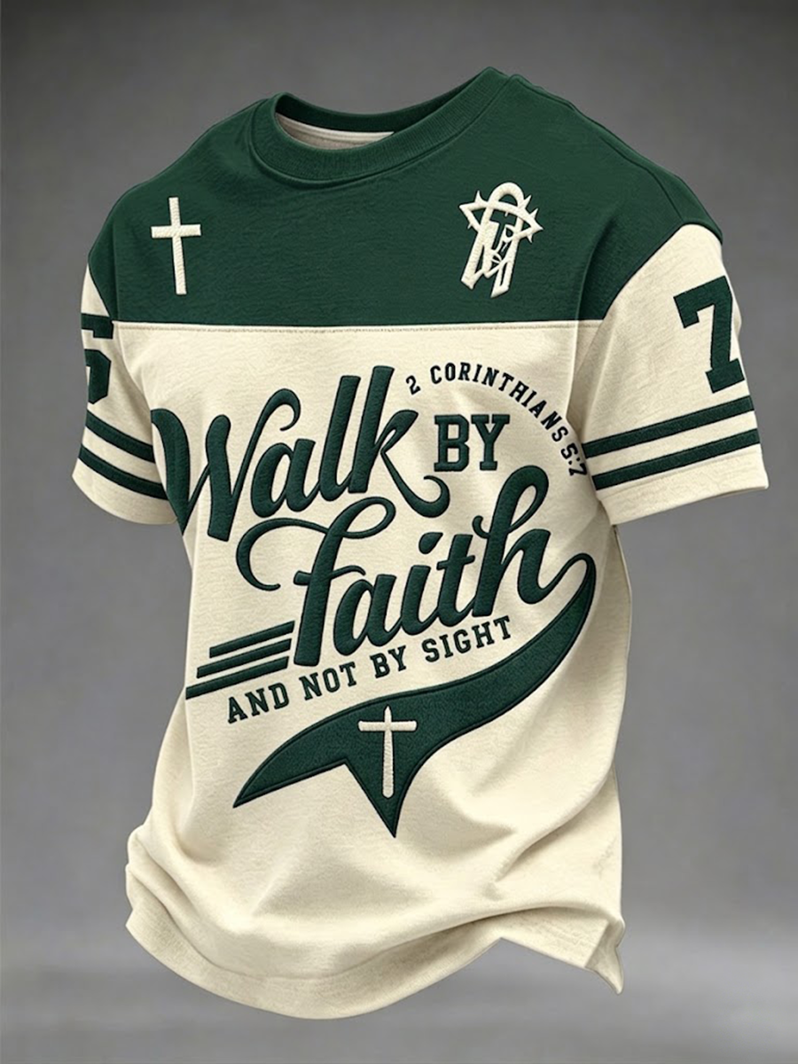 Men's Walk By Faith And Not By Sight Short Sleeves T-shirt