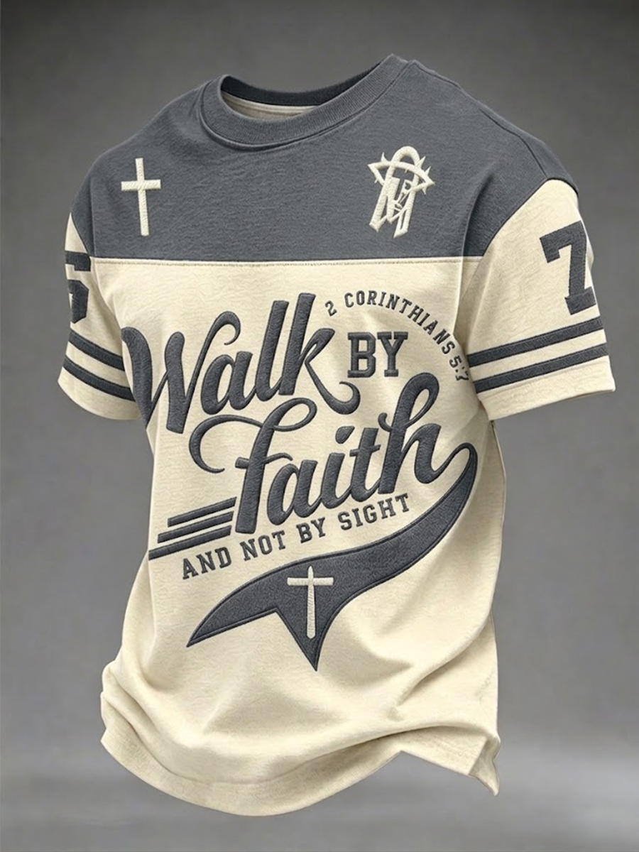 Men's Walk By Faith And Not By Sight Short Sleeves T-shirt
