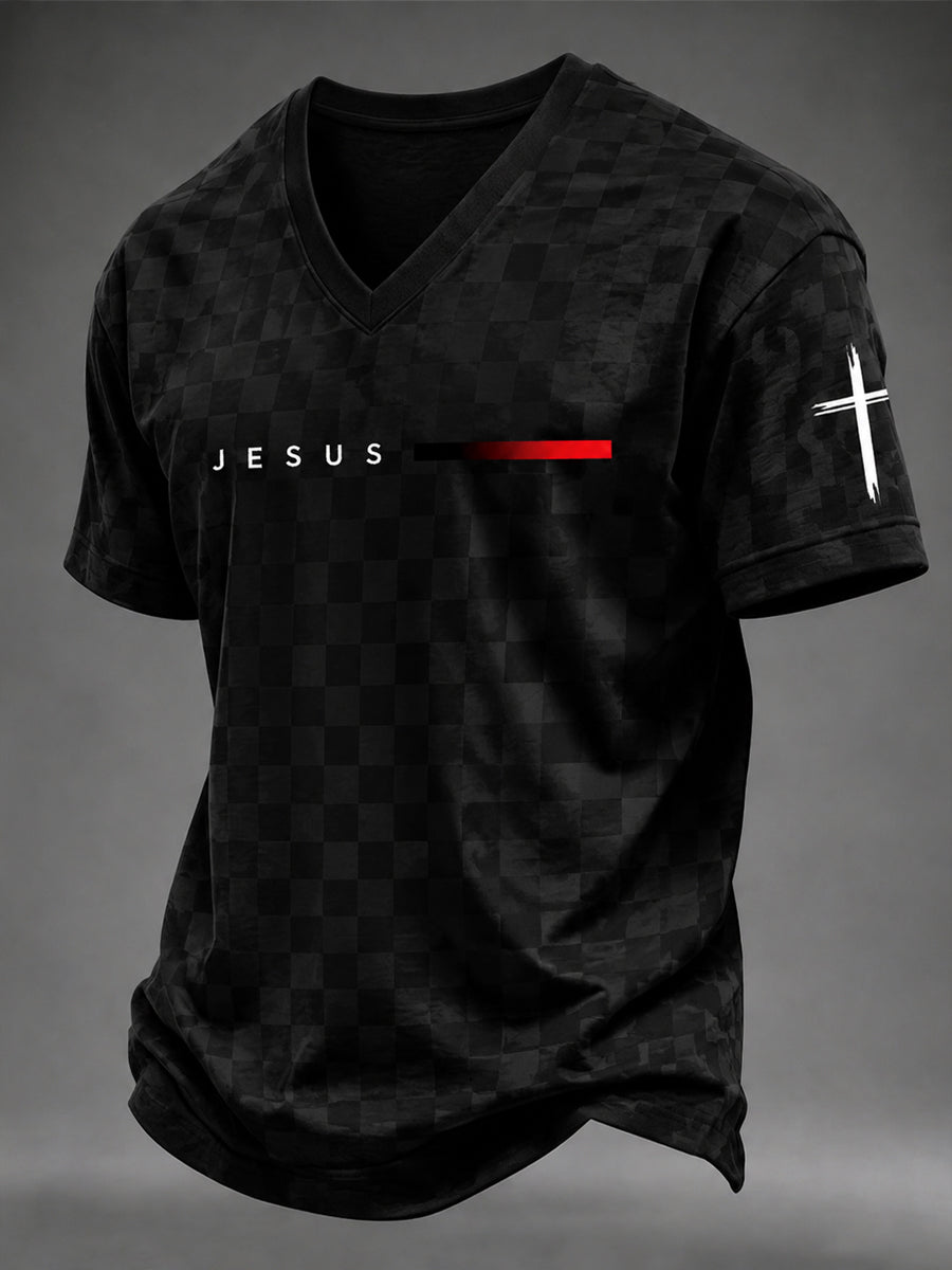 Men's JESUS V-neck T-shirt