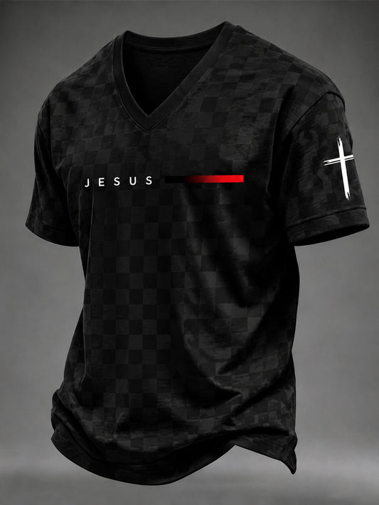 Men's JESUS V-neck T-shirt