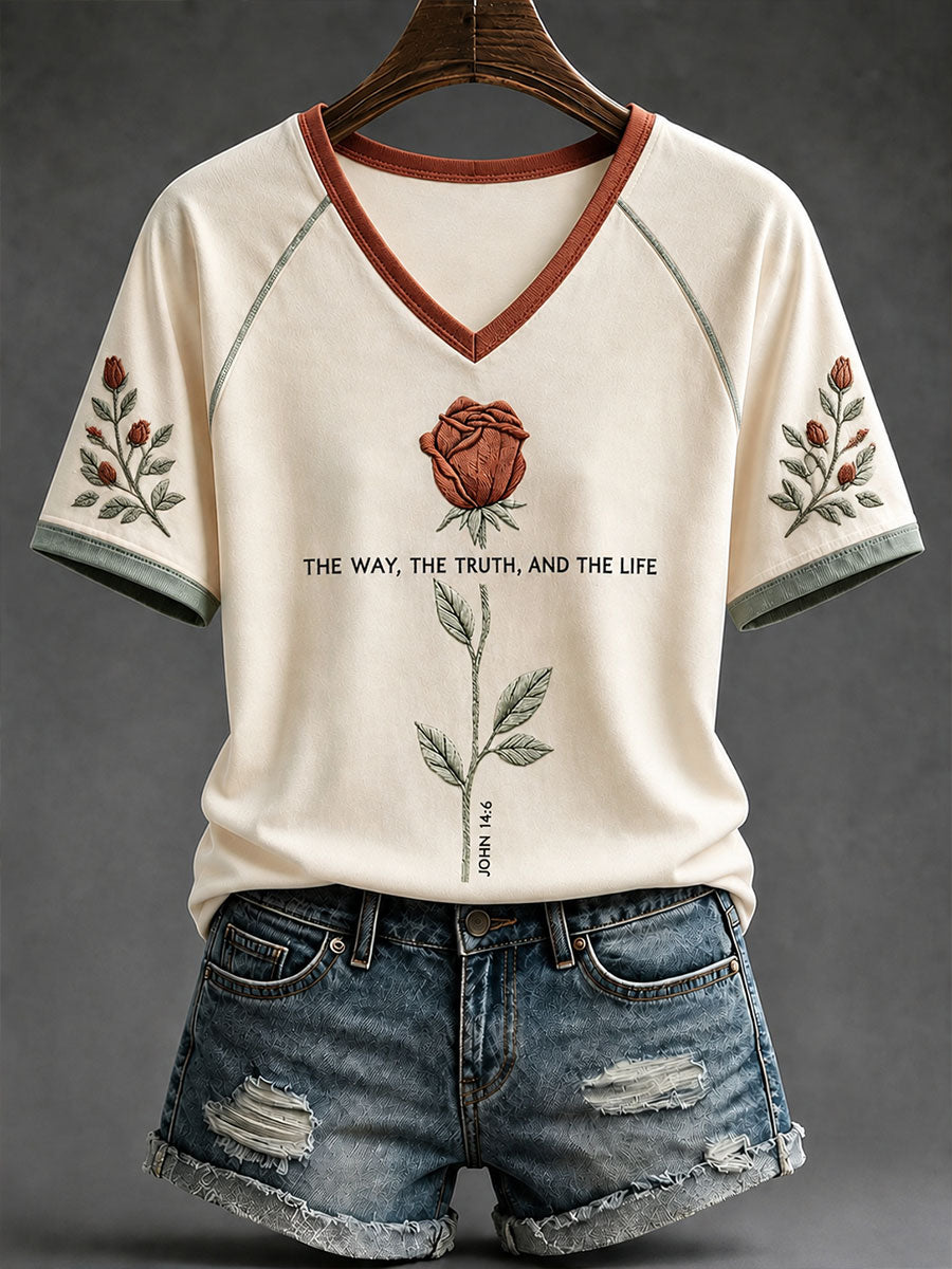 Women's 'The Way, The Truth, and The Life' V-neck T-shirts