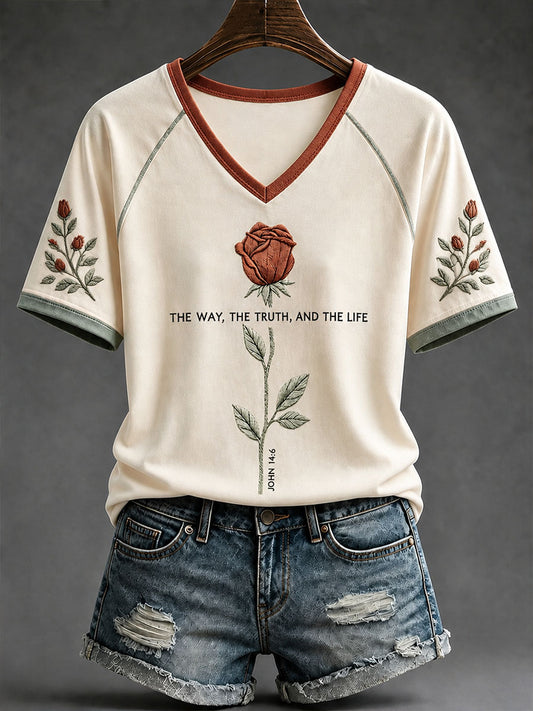 Women's 'The Way, The Truth, and The Life' V-neck T-shirts