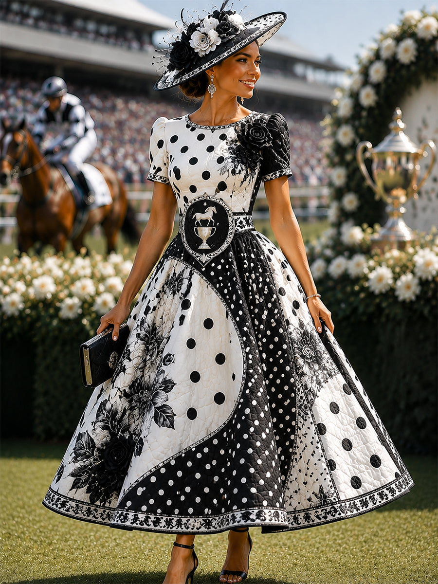 Women's Vintage Melbourne Cup Australian Horse Racing Dress