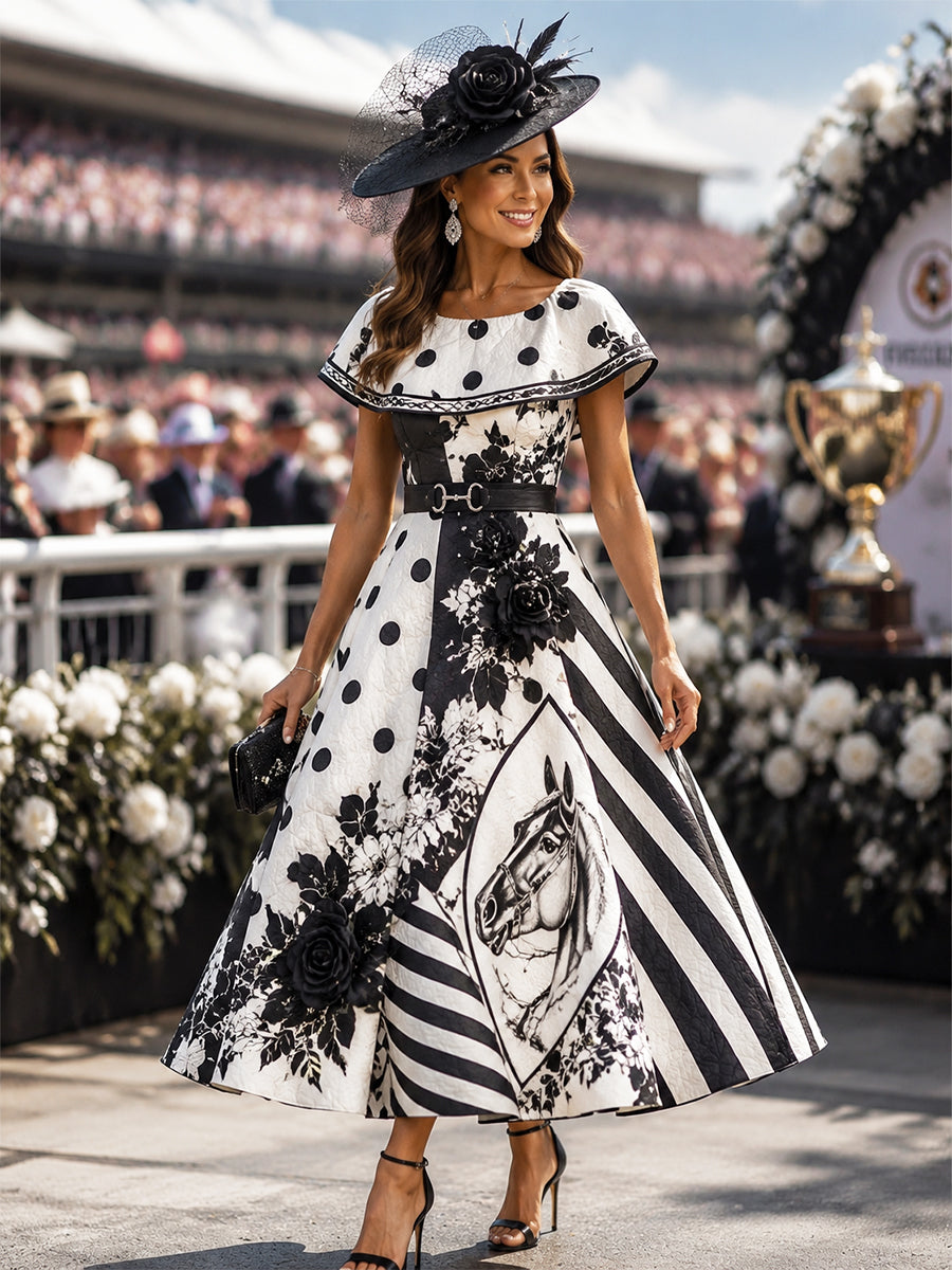Women's Vintage Melbourne Cup Australian Horse Racing Dress