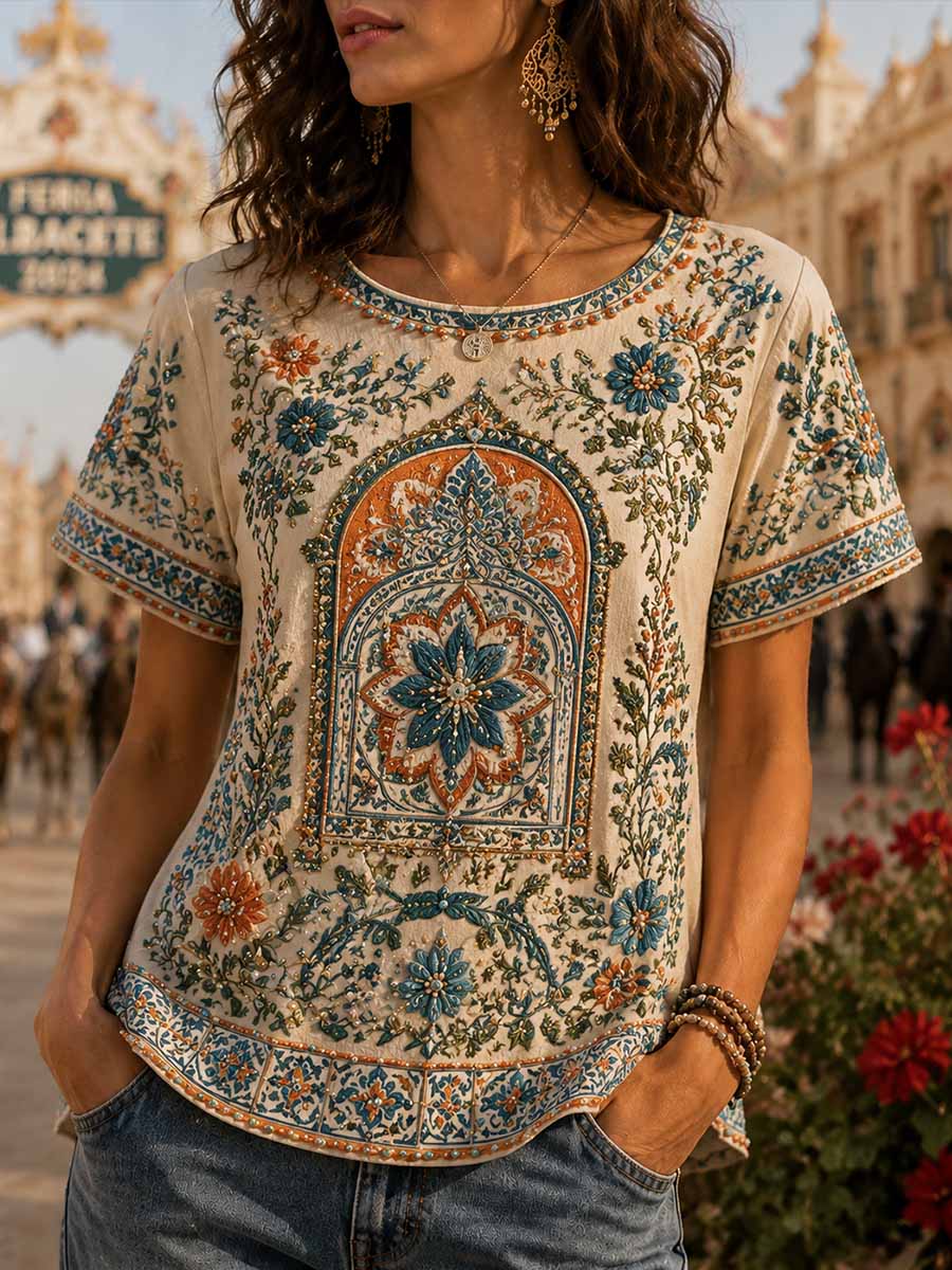 Camiseta vintage para mujer con estampado de la Feria de Albacete