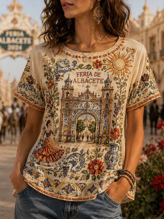 Camiseta vintage para mujer con estampado de la Feria de Albacete
