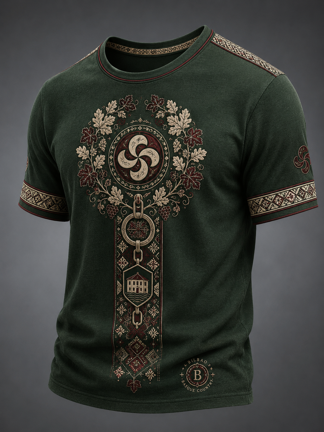 Camiseta vasca de manga corta para hombre
