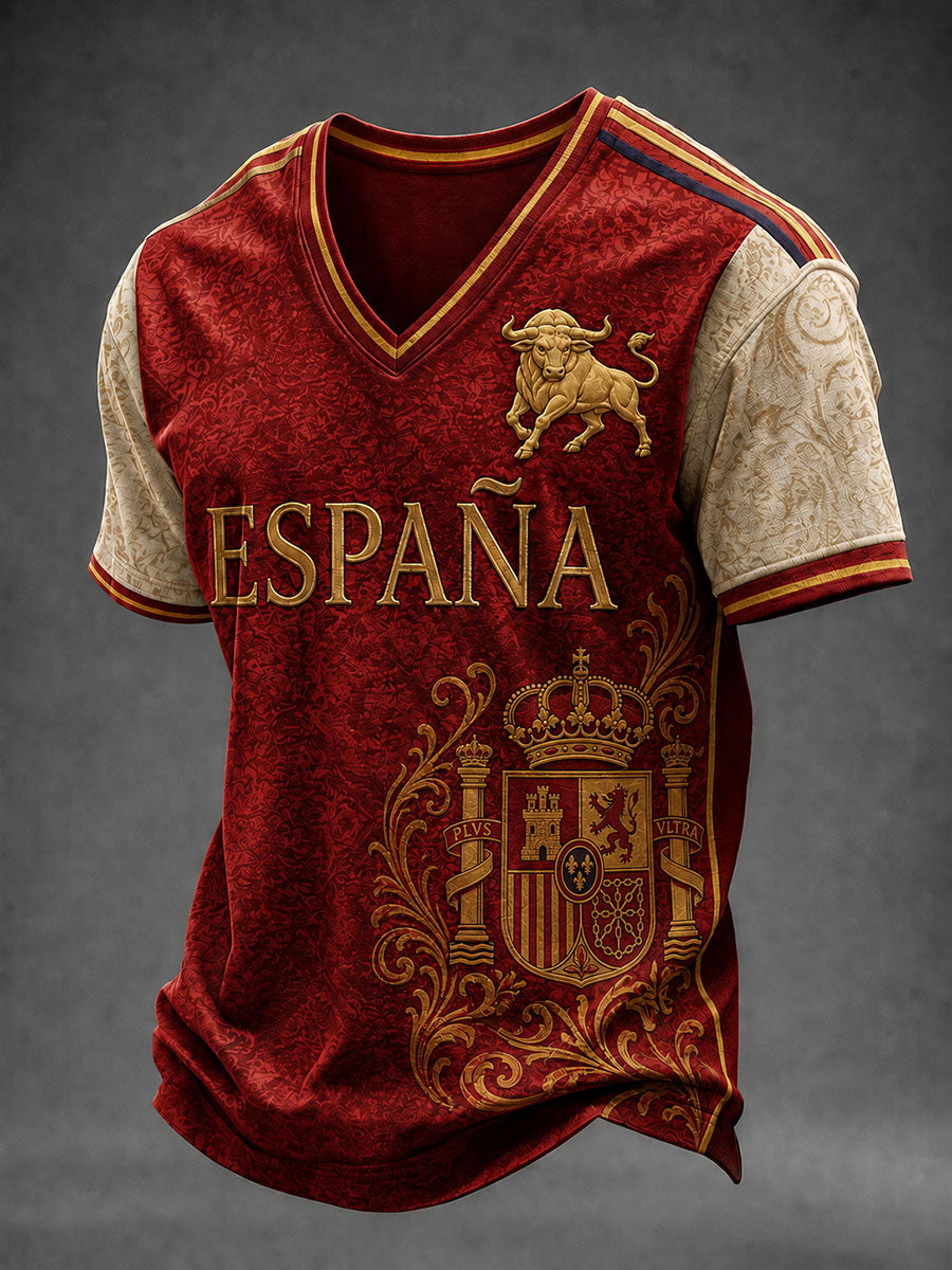 Camiseta con cuello en V para hombre España Fútbol