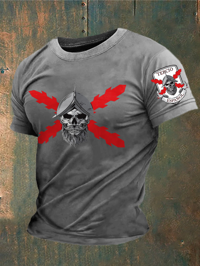 Camiseta para hombre con estampado de la Cruz de Borgoña de España