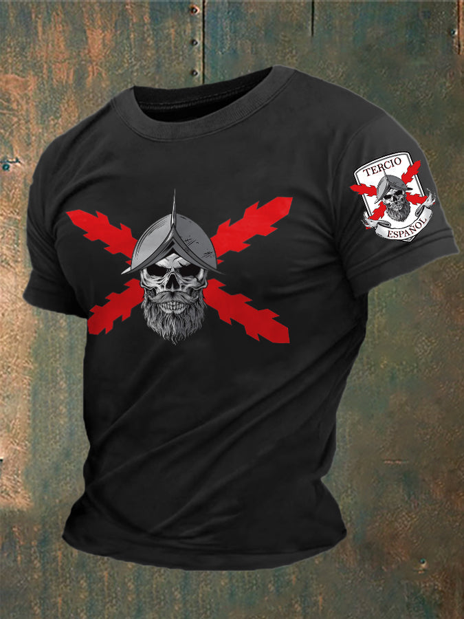 Camiseta para hombre con estampado de la Cruz de Borgoña de España