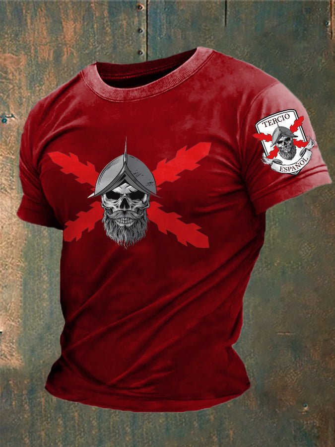 Camiseta para hombre con estampado de la Cruz de Borgoña de España