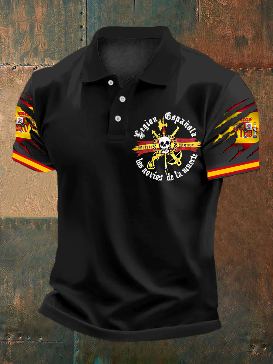 Camiseta bordada con la bandera de España para hombre