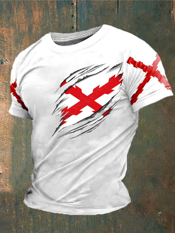 Camiseta para hombre con estampado de la Cruz de Borgoña de España