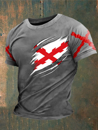 Camiseta para hombre con estampado de la Cruz de Borgoña de España