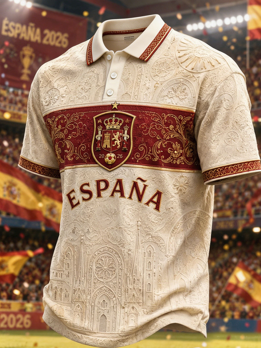 Hombre Regalo para Ventiladores de fútbol Estampado Casual Polo