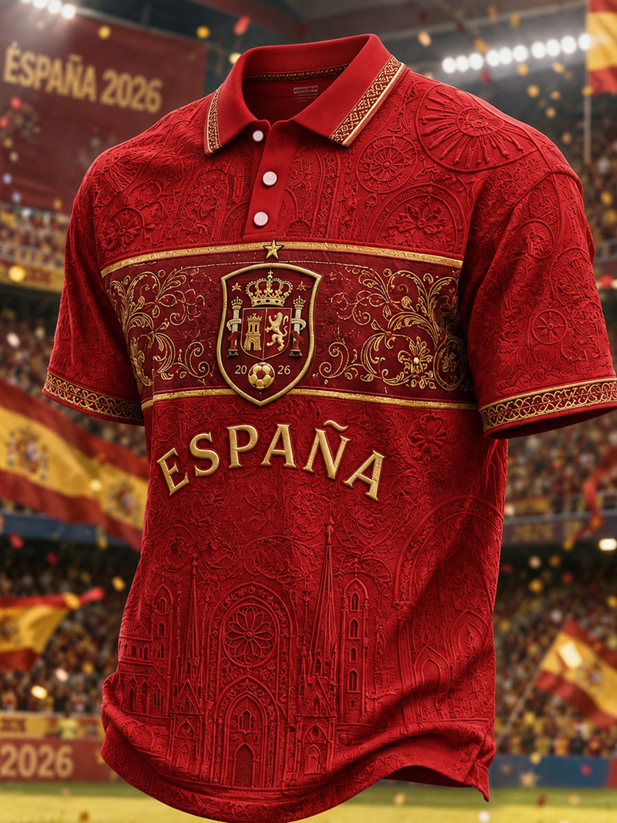 Hombre Regalo para Ventiladores de fútbol Estampado Casual Polo