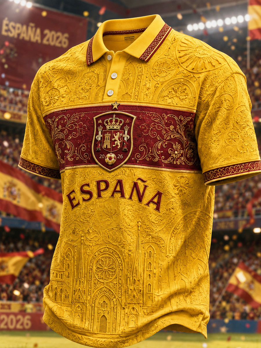 Hombre Regalo para Ventiladores de fútbol Estampado Casual Polo