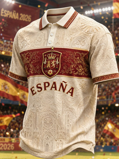 Hombre Regalo para Ventiladores de fútbol Estampado Casual Polo