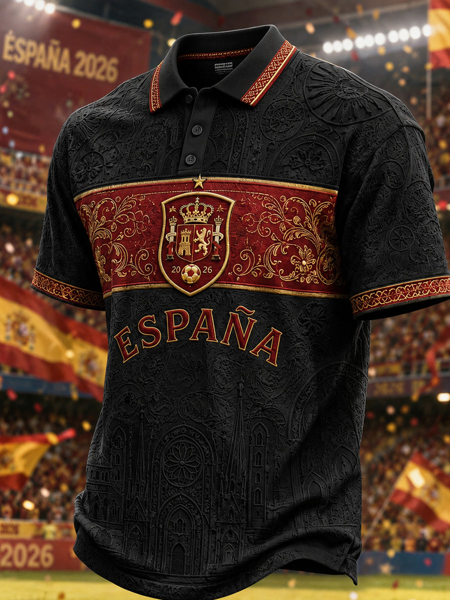 Hombre Regalo para Ventiladores de fútbol Estampado Casual Polo