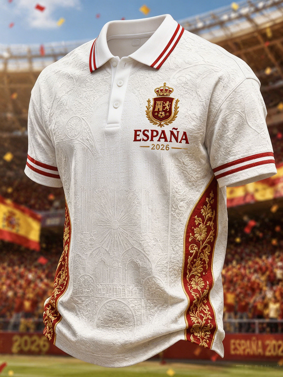Polo casual con estampado para hombres, regalo para aficionados al fútbol