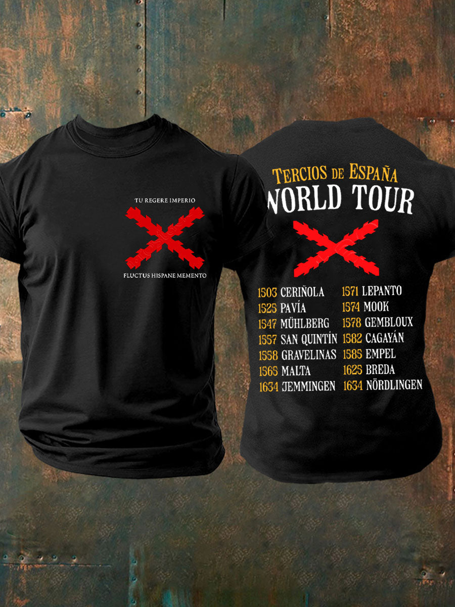 Camiseta para hombre con estampado de la Cruz de Borgoña de España