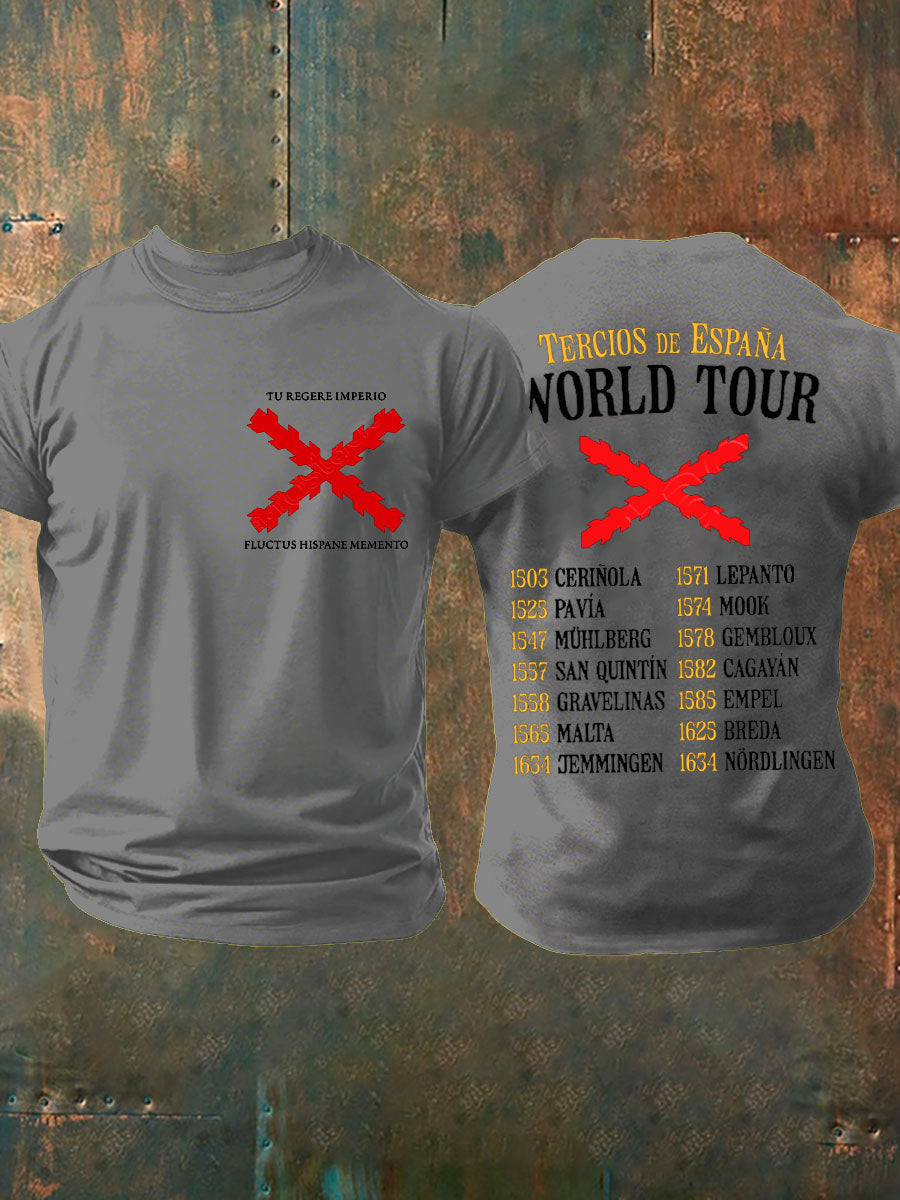 Camiseta para hombre con estampado de la Cruz de Borgoña de España