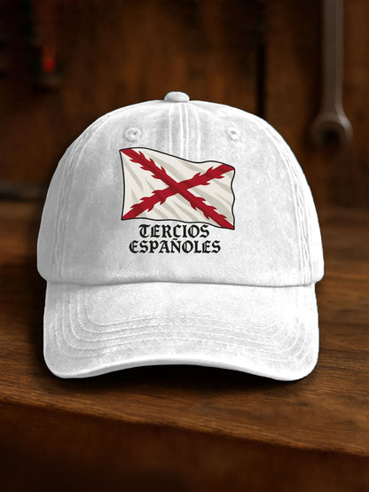 Sombrero unisex estampado con la Cruz de Borgoña y los Tercios de España