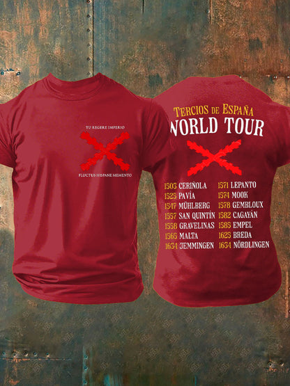 Camiseta para hombre con estampado de la Cruz de Borgoña de España
