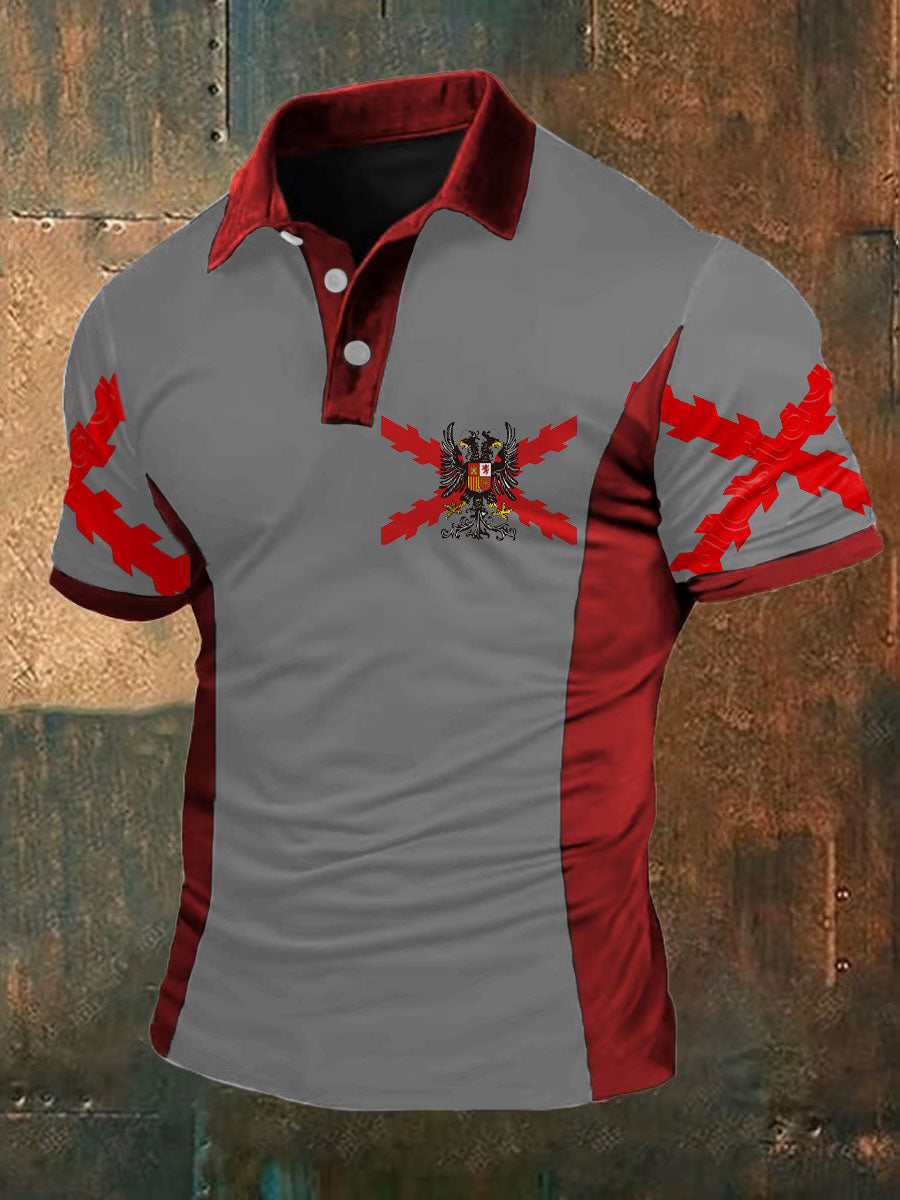 Camisetas casuales estampadas para hombre con la cruz patriótica de España y los Tercios de Borgoña