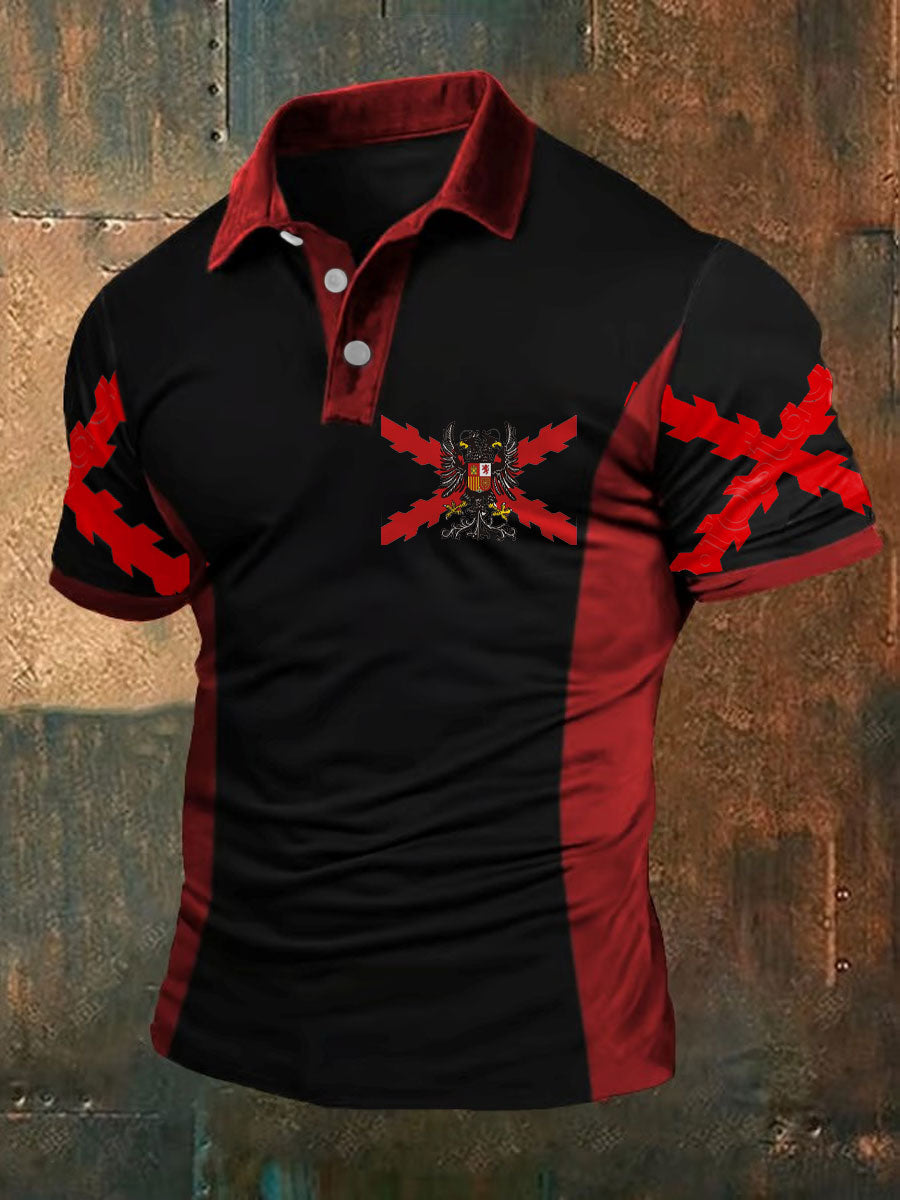 Camisetas casuales estampadas para hombre con la cruz patriótica de España y los Tercios de Borgoña
