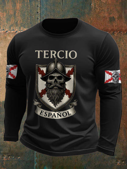 Camiseta estampada para hombre con la Cruz de Borgoña de España y el Tercio