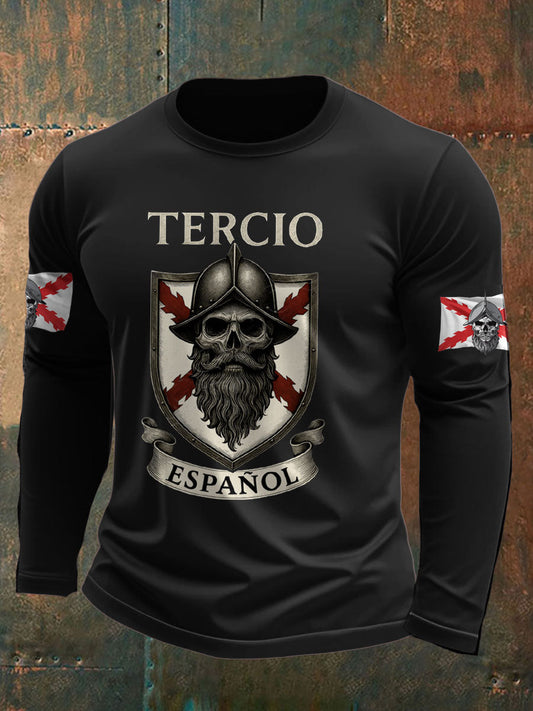 Camiseta estampada para hombre con la Cruz de Borgoña de España y el Tercio